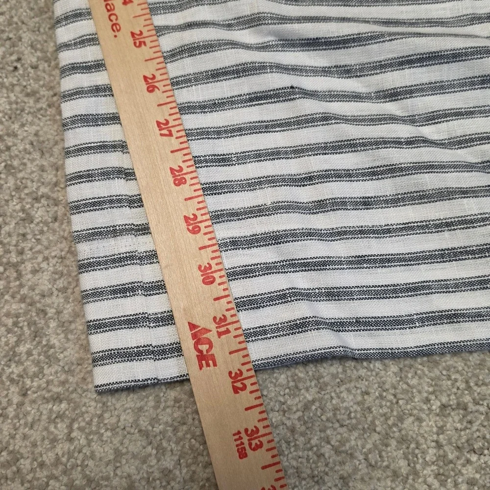 Reformation Green White Striped Linen Wide Leg Pants Elastic Waist Small